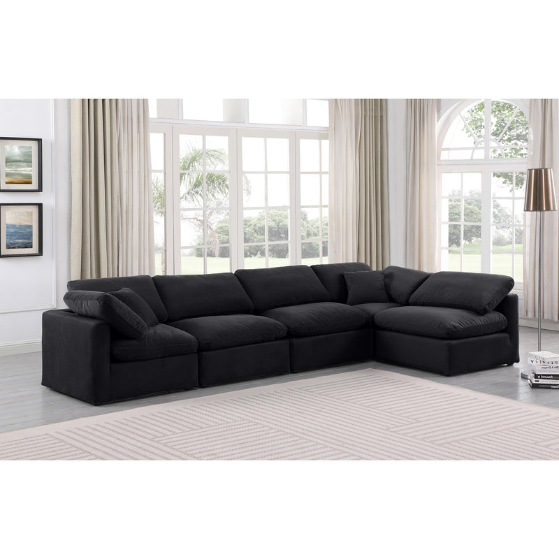 Meridian Indulge Black Velvet Modular Sectional IMAGE 2