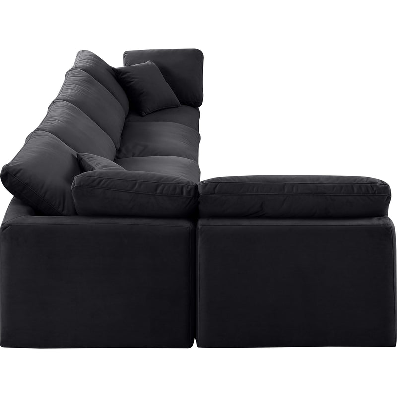 Meridian Indulge Black Velvet Modular Sectional IMAGE 5