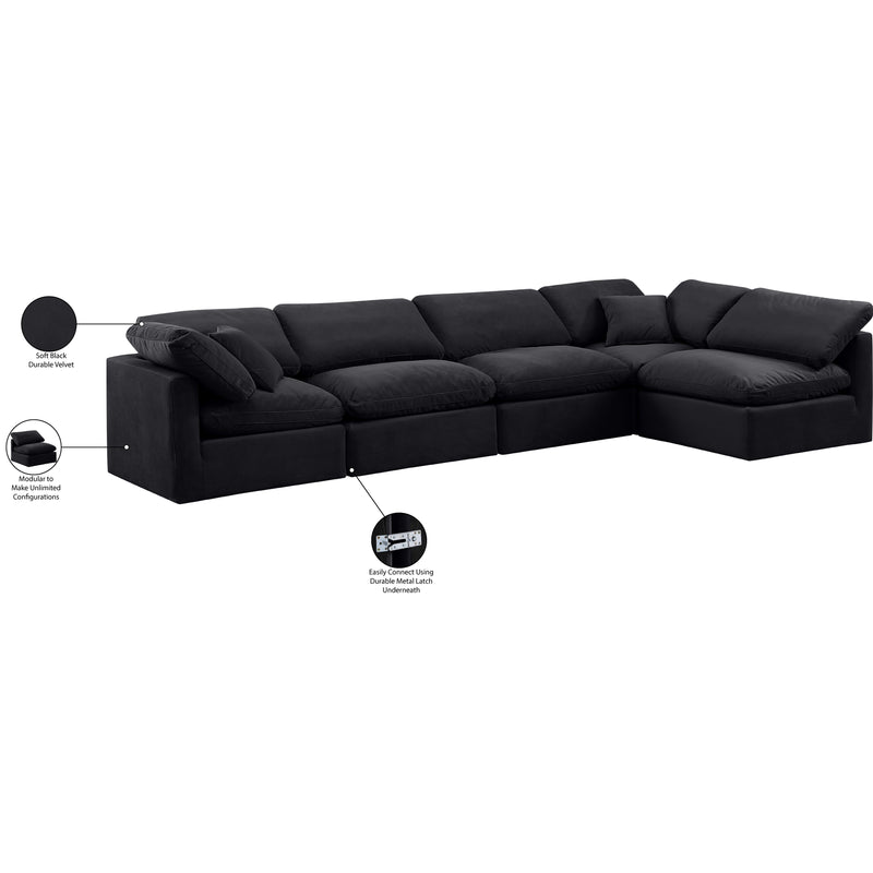 Meridian Indulge Black Velvet Modular Sectional IMAGE 9