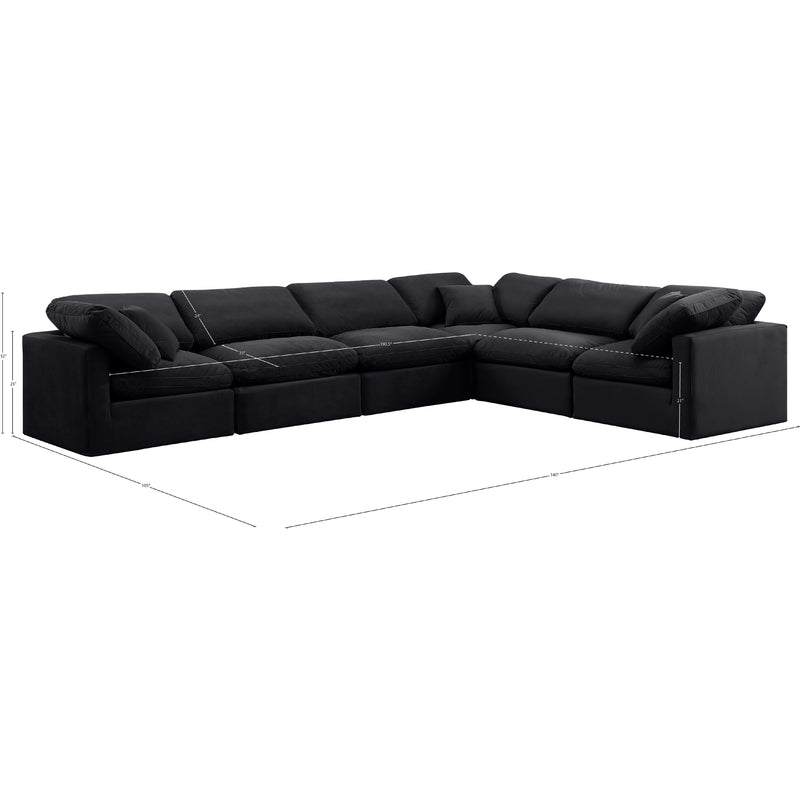 Meridian Indulge Black Velvet Modular Sectional IMAGE 10