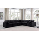Meridian Indulge Black Velvet Modular Sectional IMAGE 2