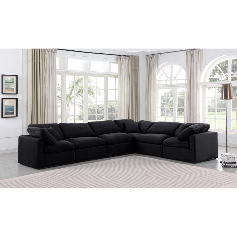 Meridian Indulge Black Velvet Modular Sectional IMAGE 2