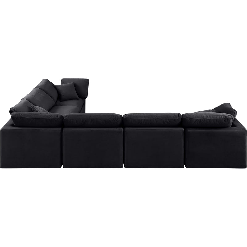 Meridian Indulge Black Velvet Modular Sectional IMAGE 3