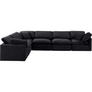 Meridian Indulge Black Velvet Modular Sectional IMAGE 4