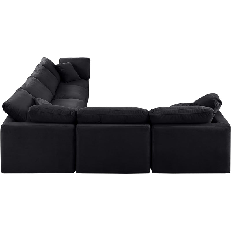 Meridian Indulge Black Velvet Modular Sectional IMAGE 5