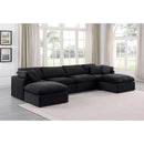 Meridian Indulge Black Velvet Modular Sectional IMAGE 2