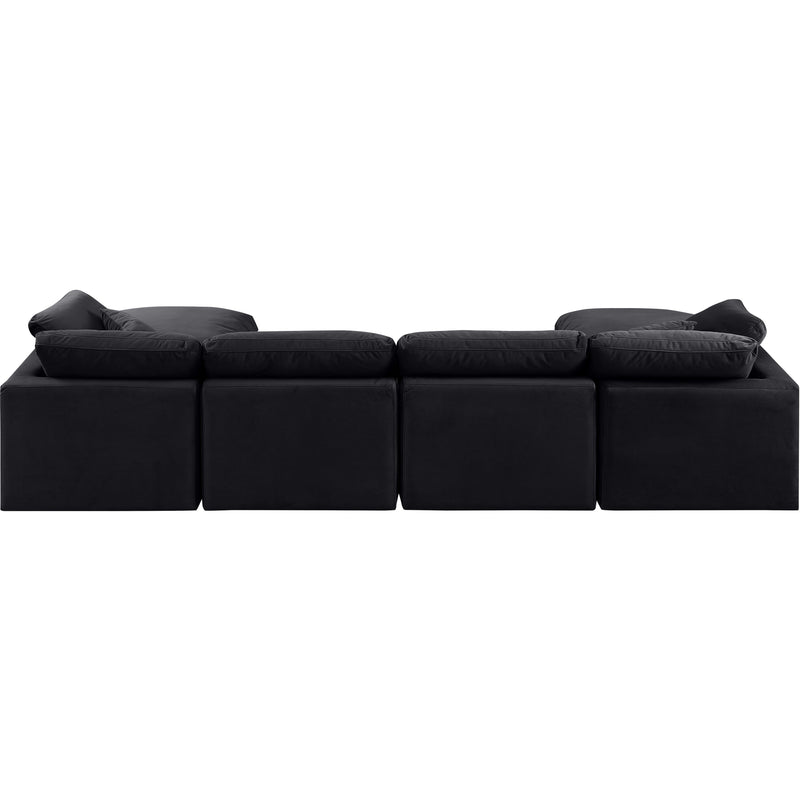 Meridian Indulge Black Velvet Modular Sectional IMAGE 3