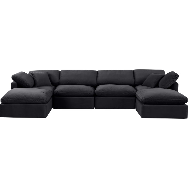Meridian Indulge Black Velvet Modular Sectional IMAGE 4