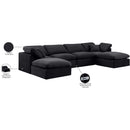 Meridian Indulge Black Velvet Modular Sectional IMAGE 7