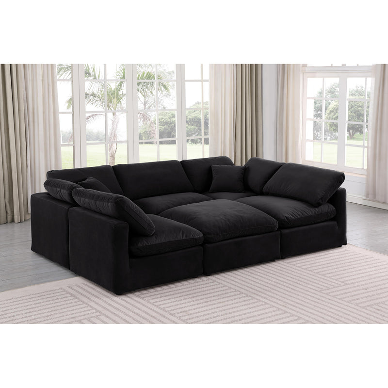 Meridian Indulge Black Velvet Modular Sectional IMAGE 2