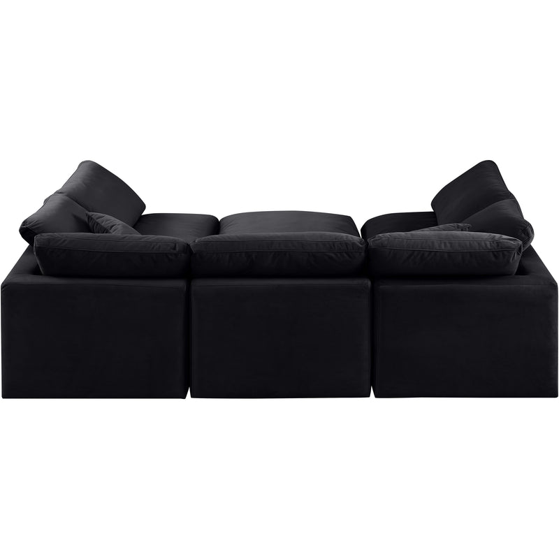Meridian Indulge Black Velvet Modular Sectional IMAGE 3