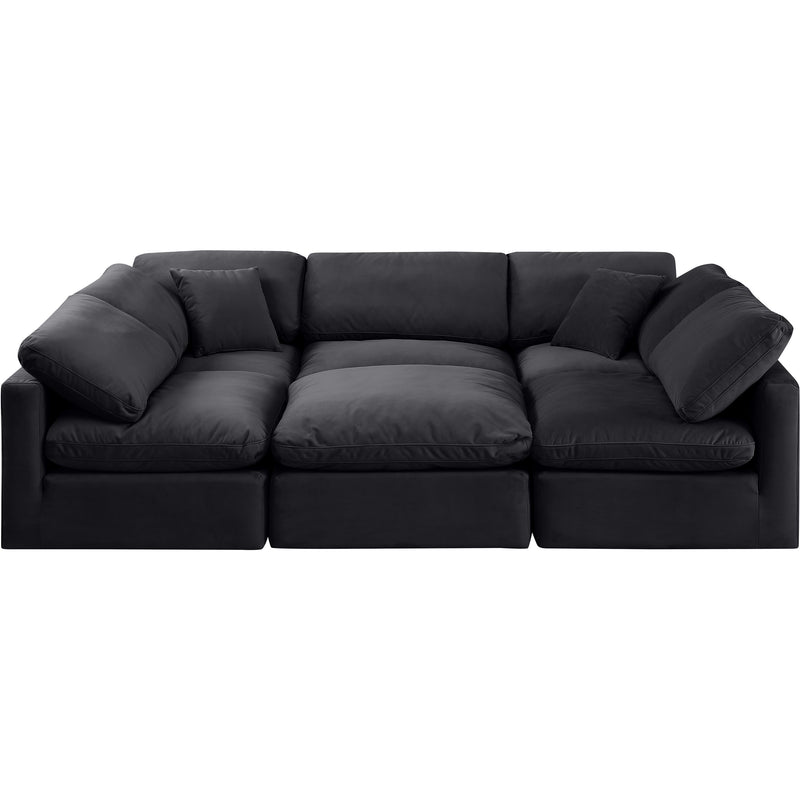 Meridian Indulge Black Velvet Modular Sectional IMAGE 4
