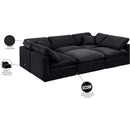 Meridian Indulge Black Velvet Modular Sectional IMAGE 8