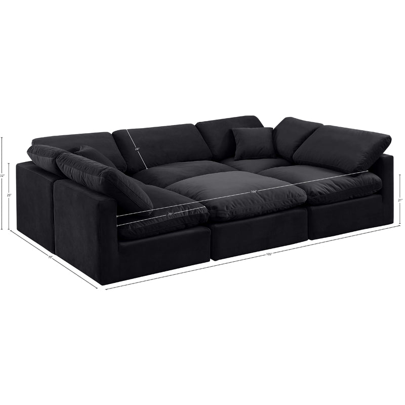 Meridian Indulge Black Velvet Modular Sectional IMAGE 9