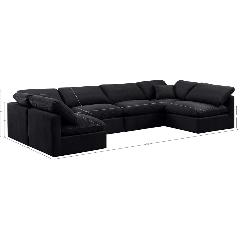 Meridian Indulge Black Velvet Modular Sectional IMAGE 10