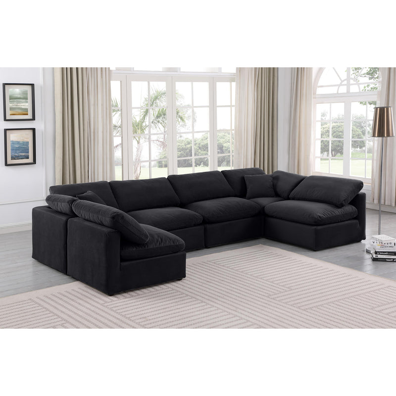 Meridian Indulge Black Velvet Modular Sectional IMAGE 2