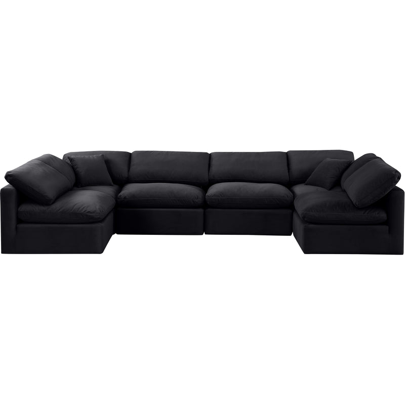 Meridian Indulge Black Velvet Modular Sectional IMAGE 4