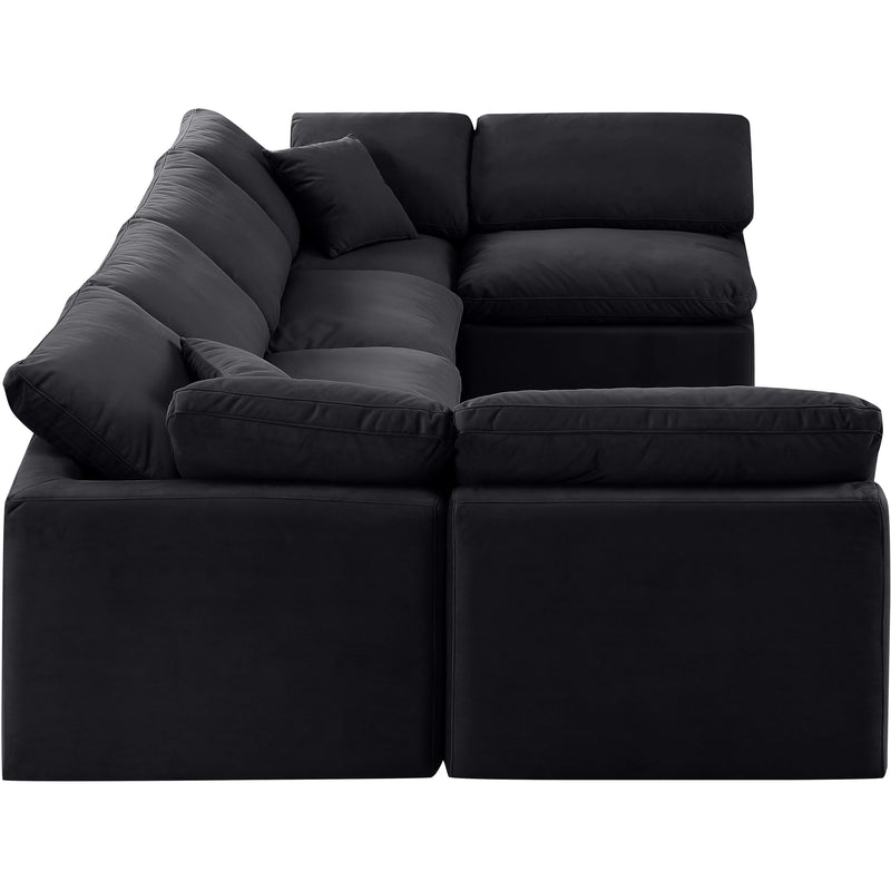Meridian Indulge Black Velvet Modular Sectional IMAGE 5