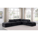 Meridian Indulge Black Velvet Modular Sectional IMAGE 2