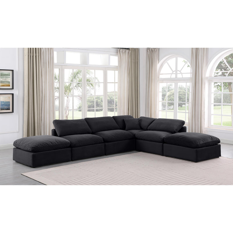 Meridian Indulge Black Velvet Modular Sectional IMAGE 2