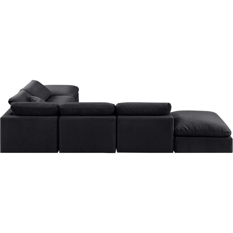 Meridian Indulge Black Velvet Modular Sectional IMAGE 3