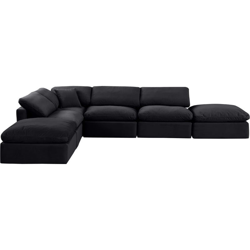 Meridian Indulge Black Velvet Modular Sectional IMAGE 4