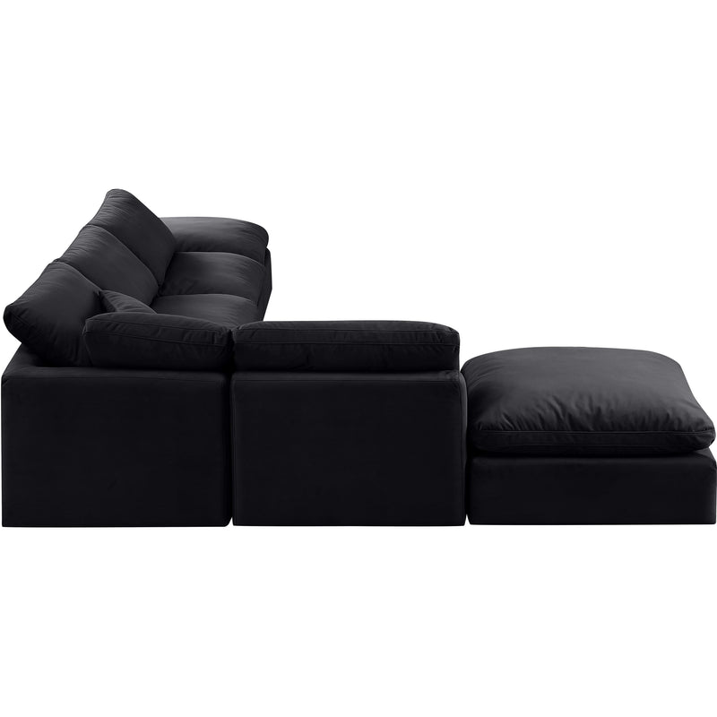Meridian Indulge Black Velvet Modular Sectional IMAGE 5