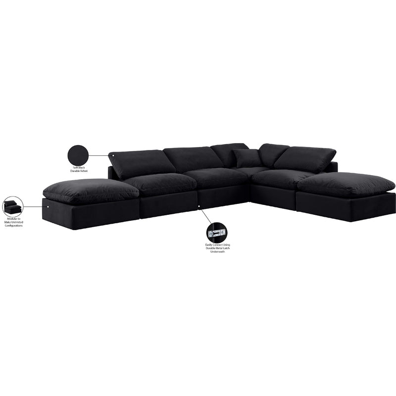 Meridian Indulge Black Velvet Modular Sectional IMAGE 8