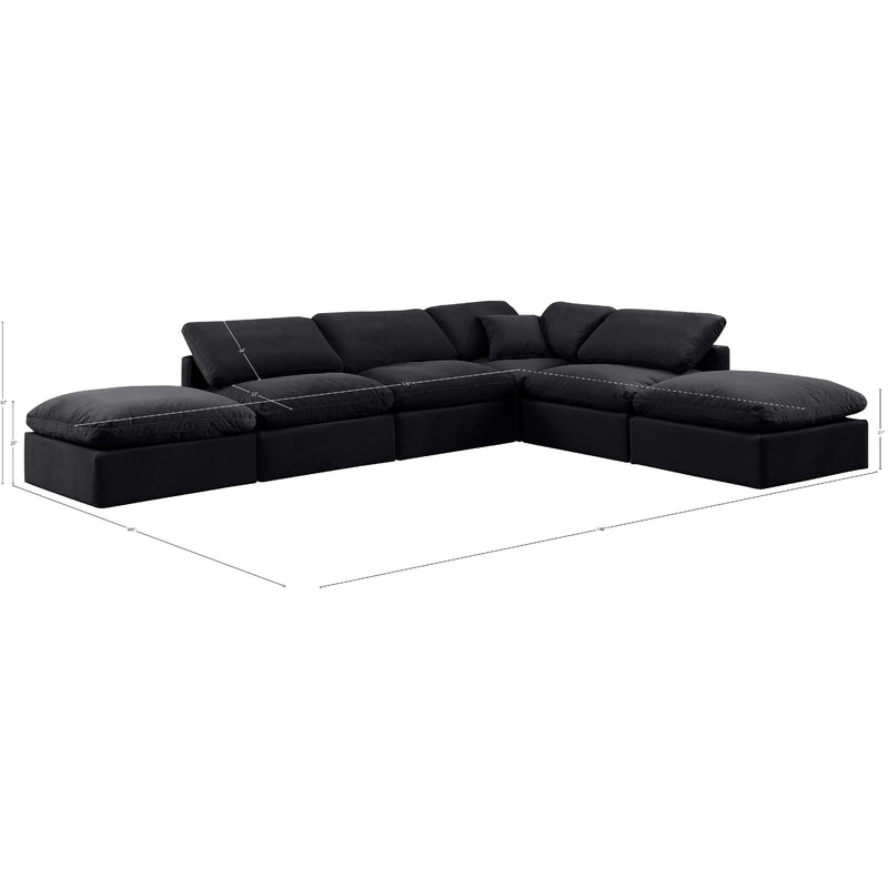 Meridian Indulge Black Velvet Modular Sectional IMAGE 9