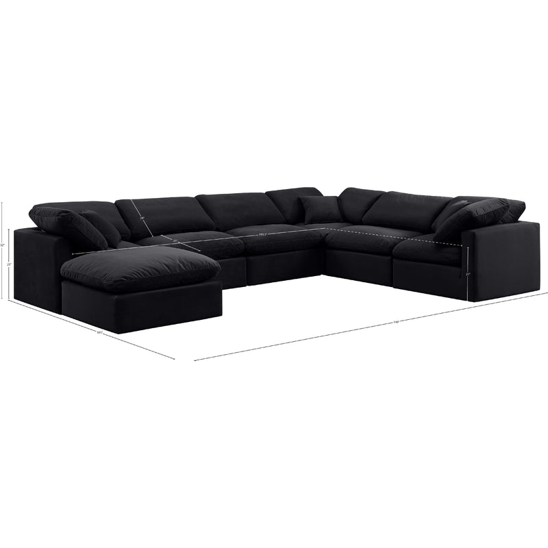 Meridian Indulge Black Velvet Modular Sectional IMAGE 10