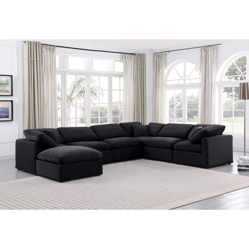 Meridian Indulge Black Velvet Modular Sectional IMAGE 2