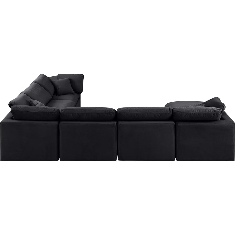 Meridian Indulge Black Velvet Modular Sectional IMAGE 3
