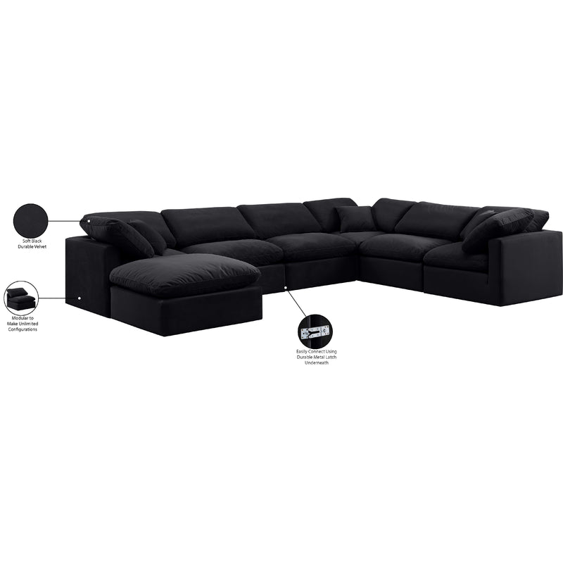 Meridian Indulge Black Velvet Modular Sectional IMAGE 9