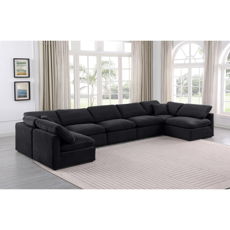 Meridian Indulge Black Velvet Modular Sectional IMAGE 2