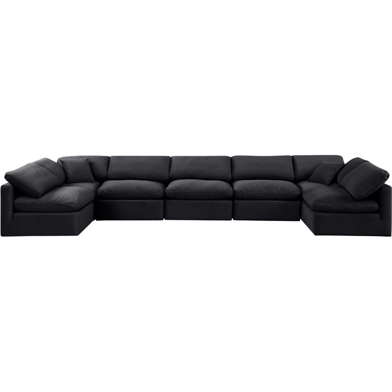 Meridian Indulge Black Velvet Modular Sectional IMAGE 4