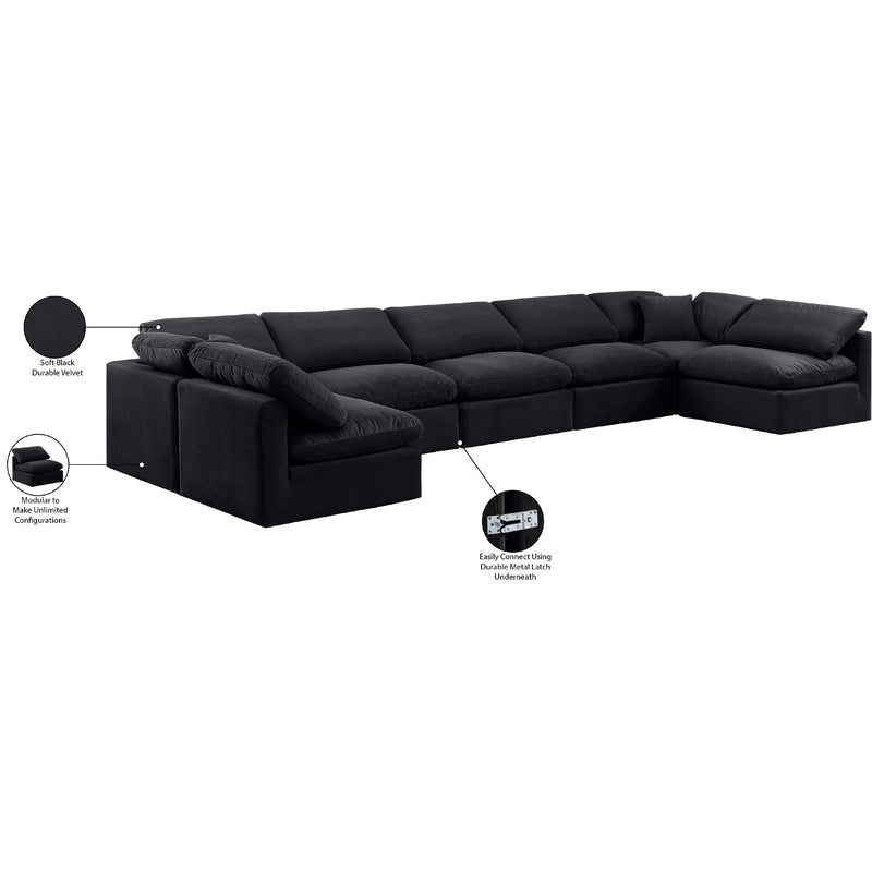 Meridian Indulge Black Velvet Modular Sectional IMAGE 8