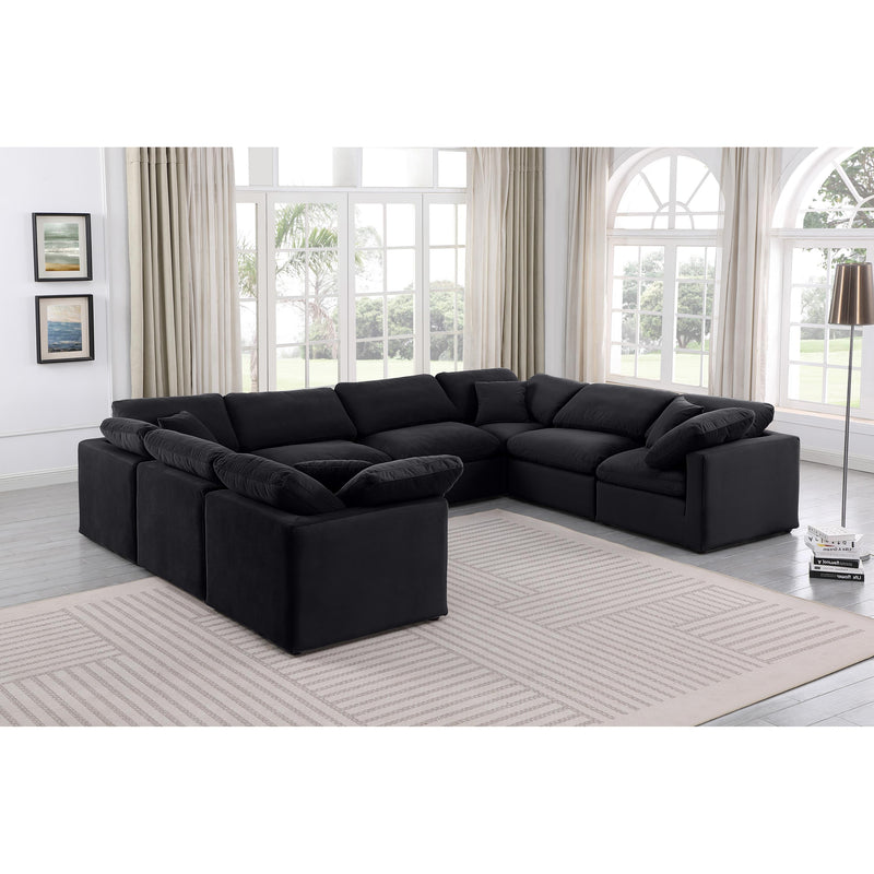Meridian Indulge Black Velvet Modular Sectional IMAGE 2
