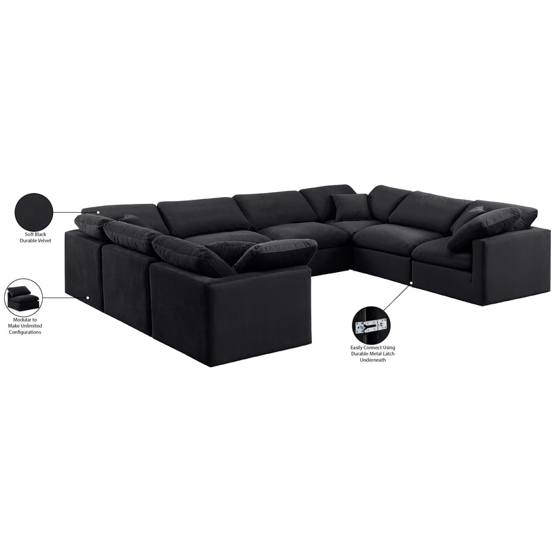 Meridian Indulge Black Velvet Modular Sectional IMAGE 9