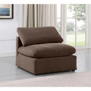 Meridian Indulge Brown Velvet Armless Chair IMAGE 2