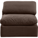 Meridian Indulge Brown Velvet Armless Chair IMAGE 4