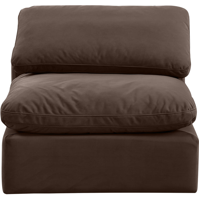 Meridian Indulge Brown Velvet Armless Chair IMAGE 4