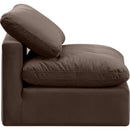 Meridian Indulge Brown Velvet Armless Chair IMAGE 5