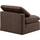 Meridian Indulge Brown Velvet Armless Chair IMAGE 6