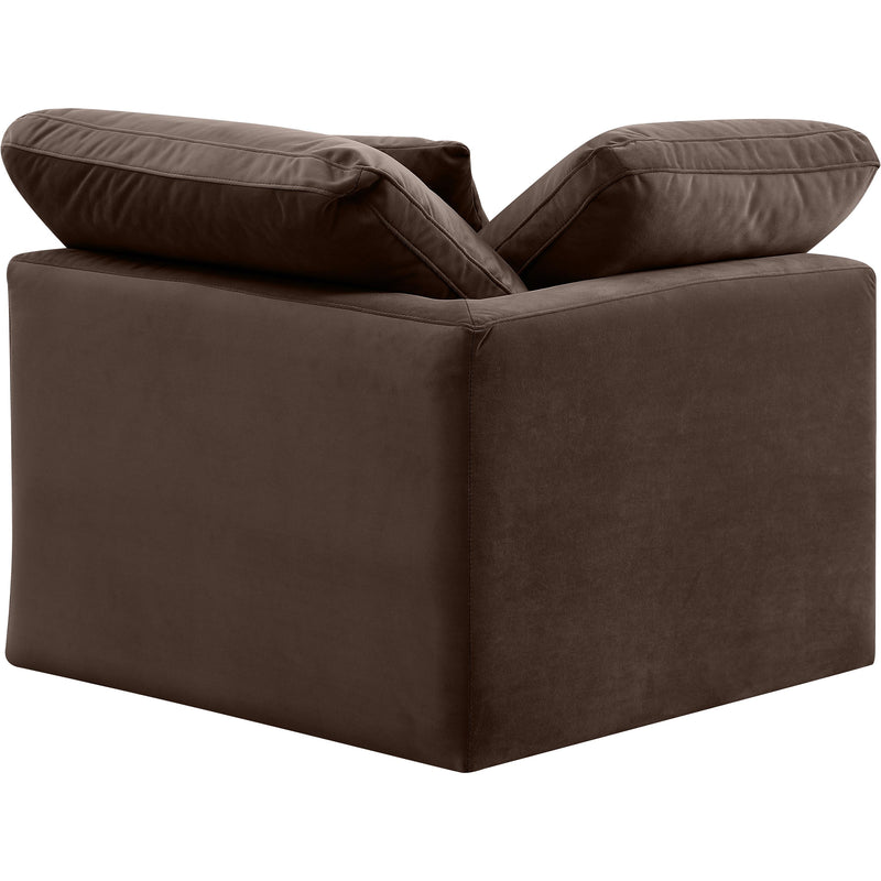 Meridian Indulge Brown Velvet Corner Chair IMAGE 3