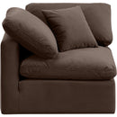 Meridian Indulge Brown Velvet Corner Chair IMAGE 4