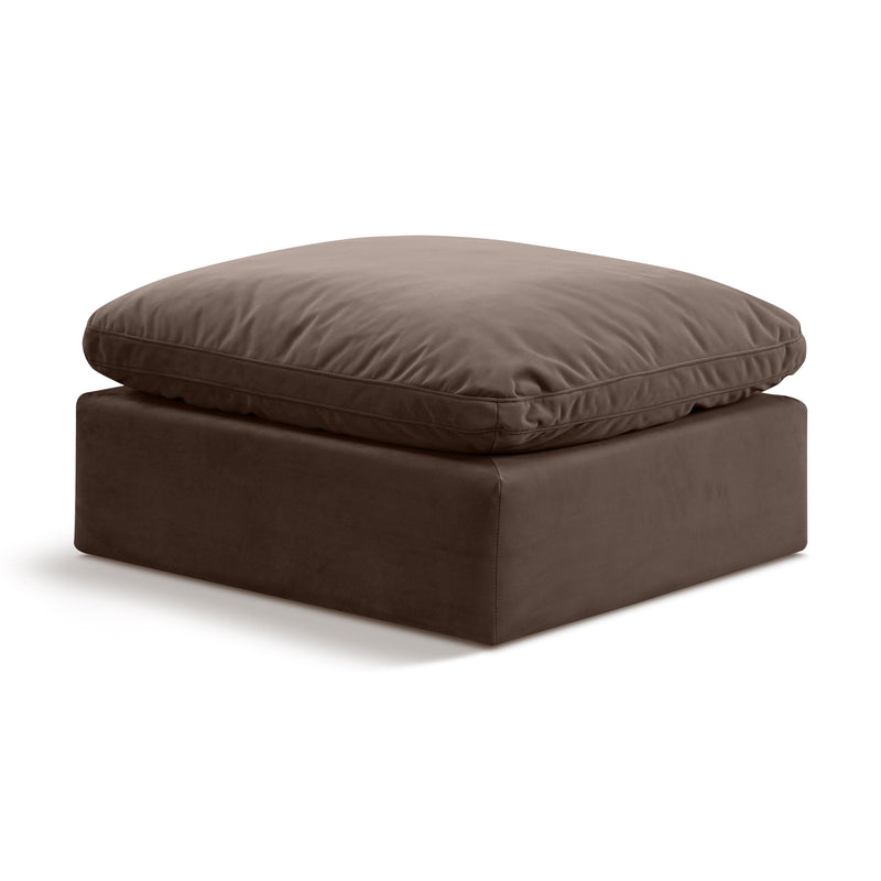 Meridian Indulge Brown Velvet Ottoman IMAGE 1