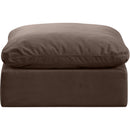 Meridian Indulge Brown Velvet Ottoman IMAGE 3