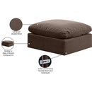 Meridian Indulge Brown Velvet Ottoman IMAGE 5