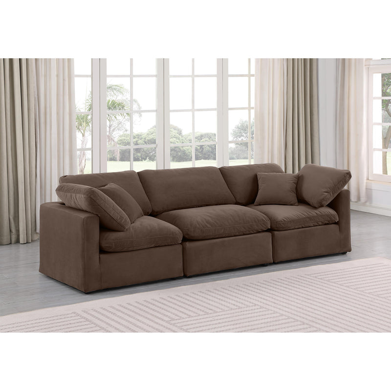 Meridian Indulge Brown Velvet Modular Sofa IMAGE 2