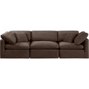 Meridian Indulge Brown Velvet Modular Sofa IMAGE 4